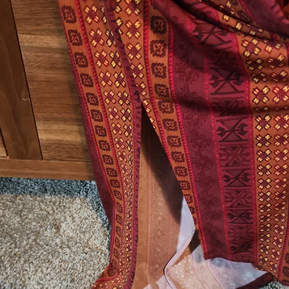 BCBGeneration Red and Black Halter Wrap Midi Dress - Picture 4 of 6